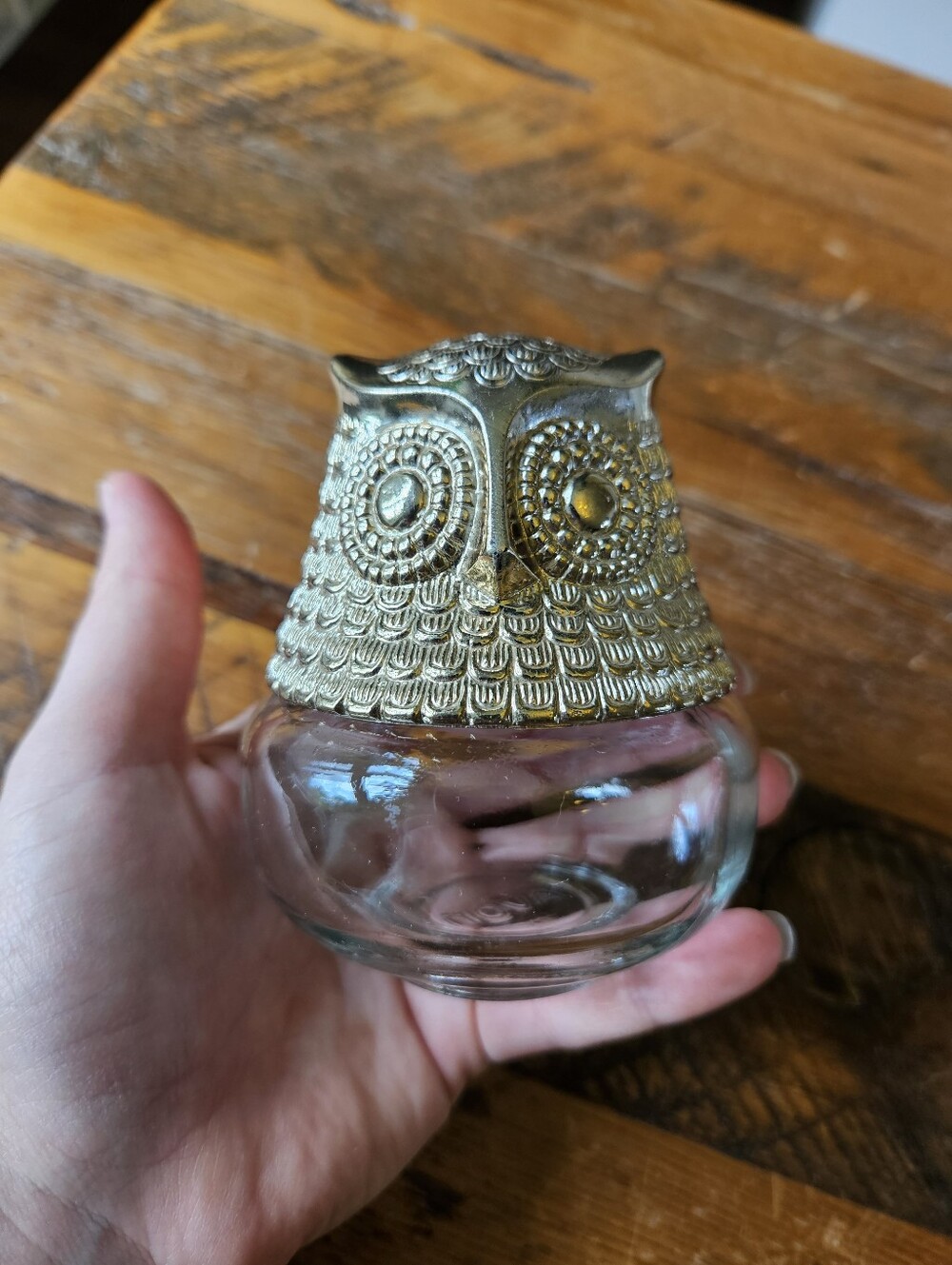 Vintage Avon Owl Glass Bottle